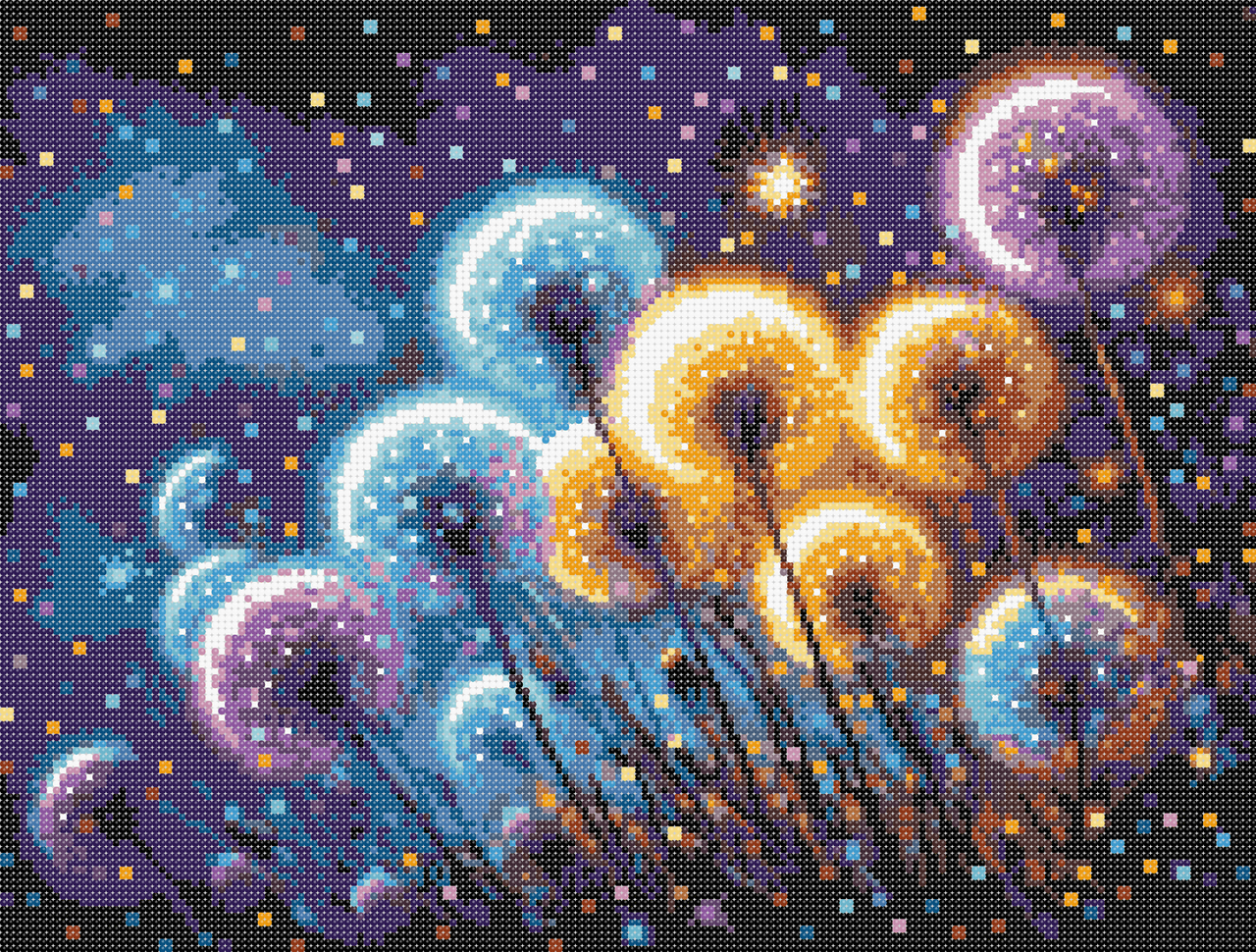 Схема для вишивки бісером ,, Нічні Веселкові Кульбаби ,, Сб-3-99, фото 1