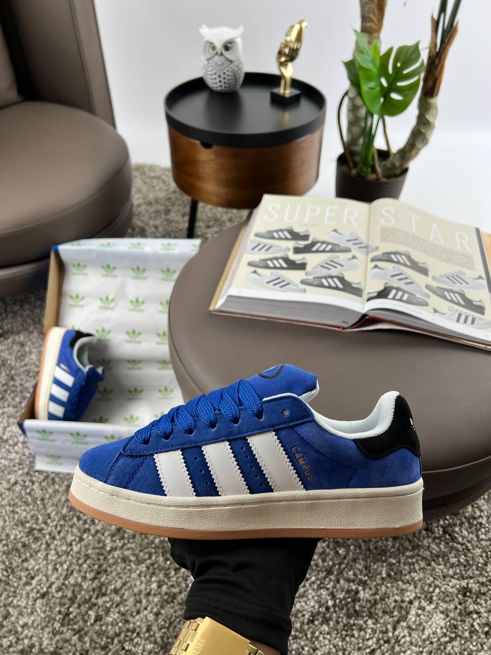 Жіночі замшеві кросівки Adidas Originals Campus 00S New Navy White, кеди Адідас сині. Жіноче взуття