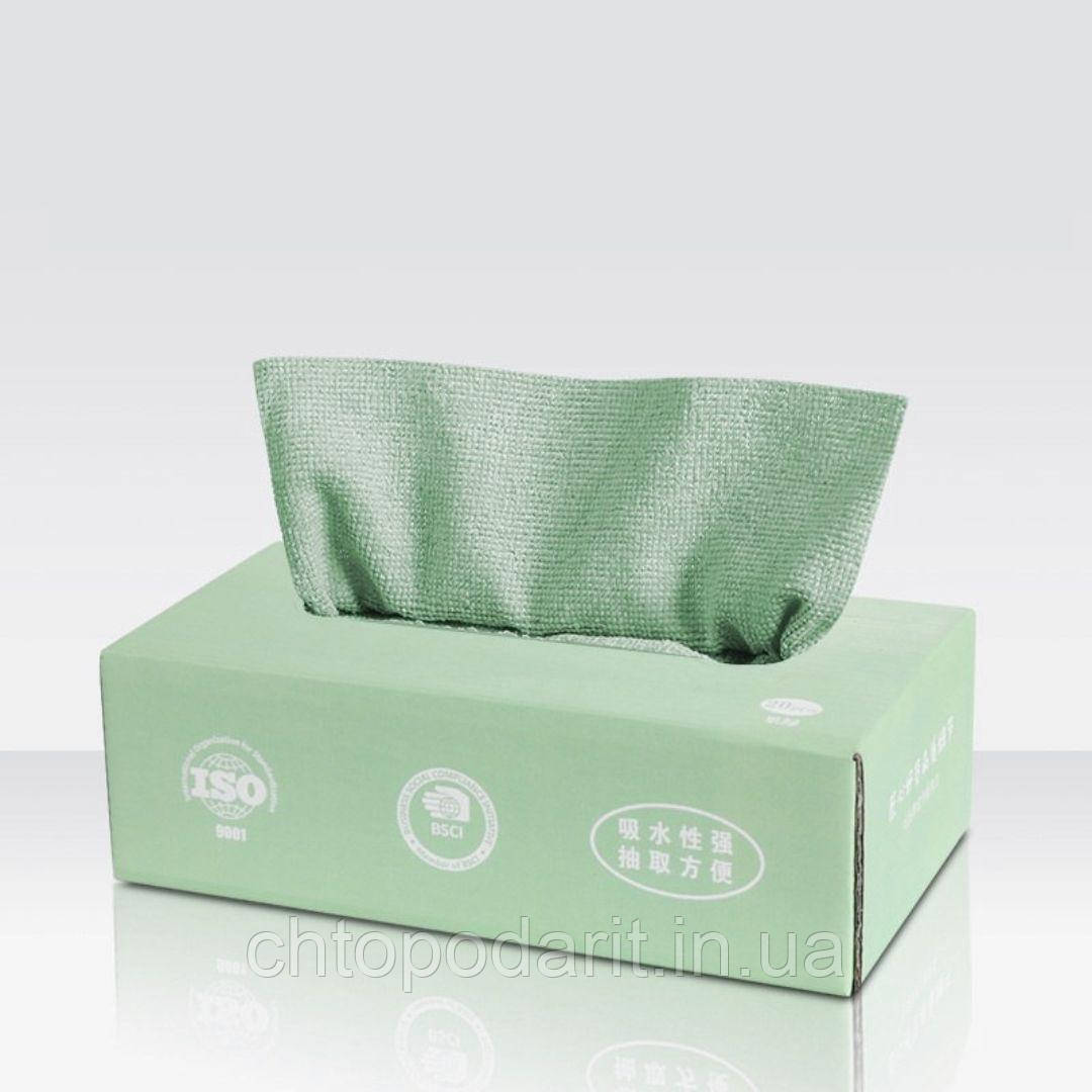 Набір серветок MicroFiber, ручний рушник, мікрофібра 20 шт зеленого кольору Код 00-0386