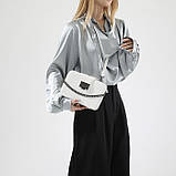 Жіноча сумка гаманець крос-боді на три відділи біла, фото 6