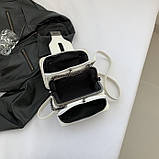 Жіноча сумка гаманець крос-боді на три відділи біла, фото 4