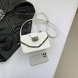 Жіноча сумка гаманець крос-боді на три відділи біла, фото 2