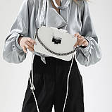 Жіноча сумка гаманець крос-боді на три відділи біла, фото 9