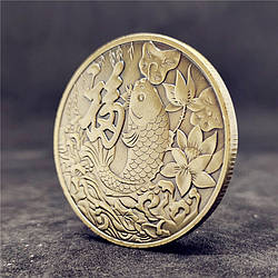 Пам'ятна монета в гаманець "Золота рибка", "Щаслива монета удачі"