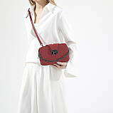 Жіноча сумка гаманець крос-боді на три відділи червона, фото 9