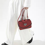 Жіноча сумка гаманець крос-боді на три відділи червона, фото 7