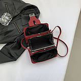 Жіноча сумка гаманець крос-боді на три відділи червона, фото 4