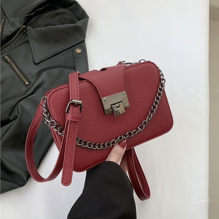 Жіноча сумка гаманець крос-боді на три відділи червона, фото 1