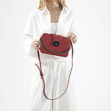 Жіноча сумка гаманець крос-боді на три відділи червона, фото 8
