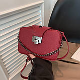 Жіноча сумка гаманець крос-боді на три відділи червона, фото 2