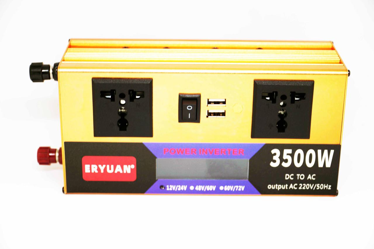 Перетворювач (інвертор) 12 V-220 V 3500 W LCD Gold