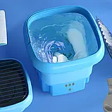 Ультразвукова портативна складана пральна машина 2в1 з відром Mini Folding Washing Machine міністилка, фото 5
