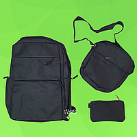 Міський рюкзак 21л 3в1 з сумкою та гаманцем у комплекті ART-9018 Чорний