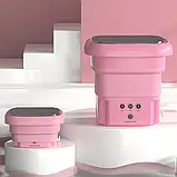 Ультразвукова портативна складана пральна машина 2в1 з відром Mini Folding Washing Machine міністилка, фото 8