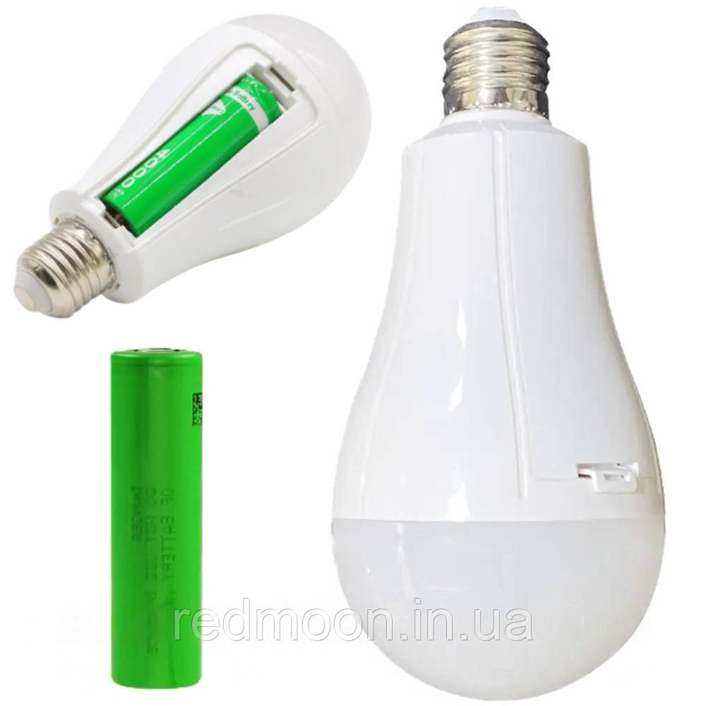 Акумуляторна лампочка 15W, цоколь E27, AP-2915 / Світлодіодна LED лампа на акумуляторі / Аварійна лампочка, фото 1