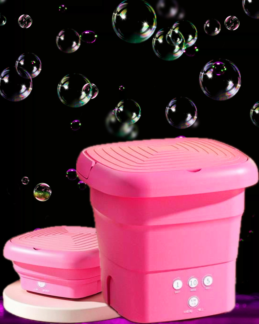 Ультразвукова портативна складана пральна машина 2в1 з відром Mini Folding Washing Machine міністилка
