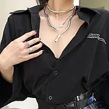 Кольє чокер металевий Змія сріблястий колір намисто металеве Fashion Jewerly, фото 3