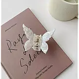 Шпилька крабик для волосся метелик перловий білий Fashion Jewelry, фото 3