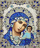 ЖК-4003 Богородиця Казанська у сріблі з перлинами та камінням, схема для вишивки ікони