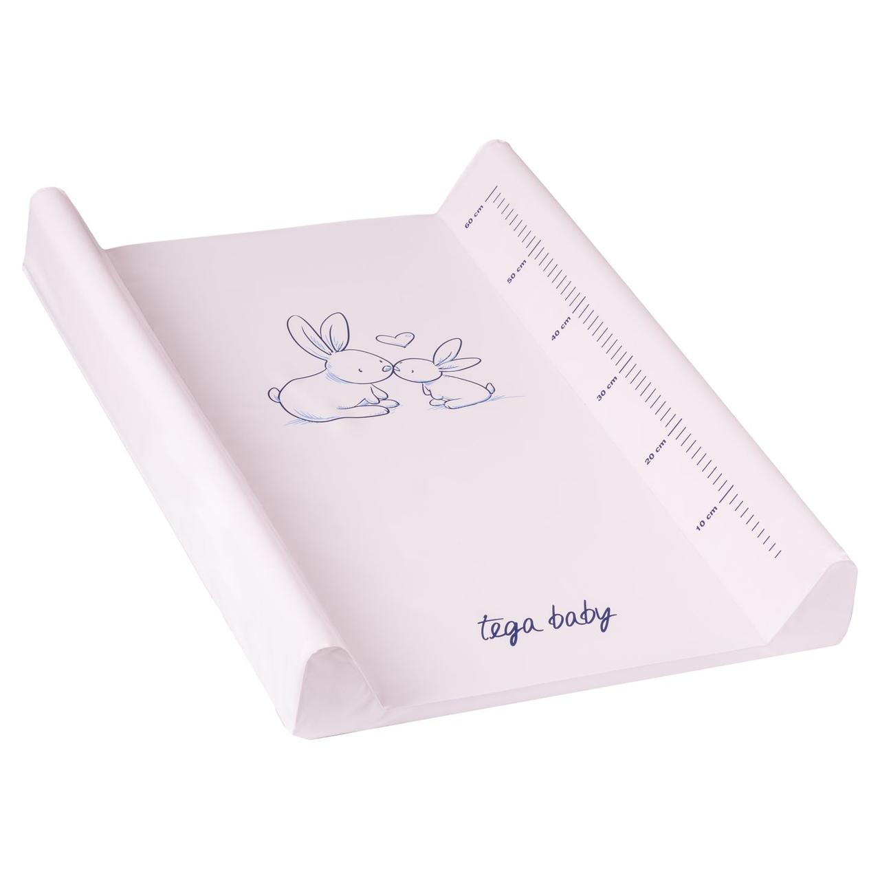 Повивальна дошка жорстка Tega LITTLE BUNNY Changing Pad 50x70 cm KR-009-104 powder pink (рожевий)