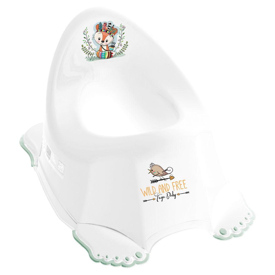 Горшок с антискользящим покрытием Tega WILD & FREE Anti-slip potty LITTLE FOX DZ-001-103-LISEK-Z white / green (белый / зеленый)
