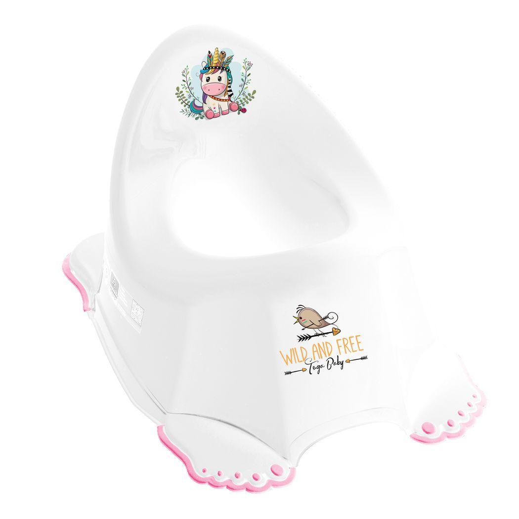 Горщик з антиковзаючим покриттям Tega WILD & FREE Anti-slip potty UNICORN DZ-001-103-JEDNOROŻEC-R white / pink (білий / рожевий)