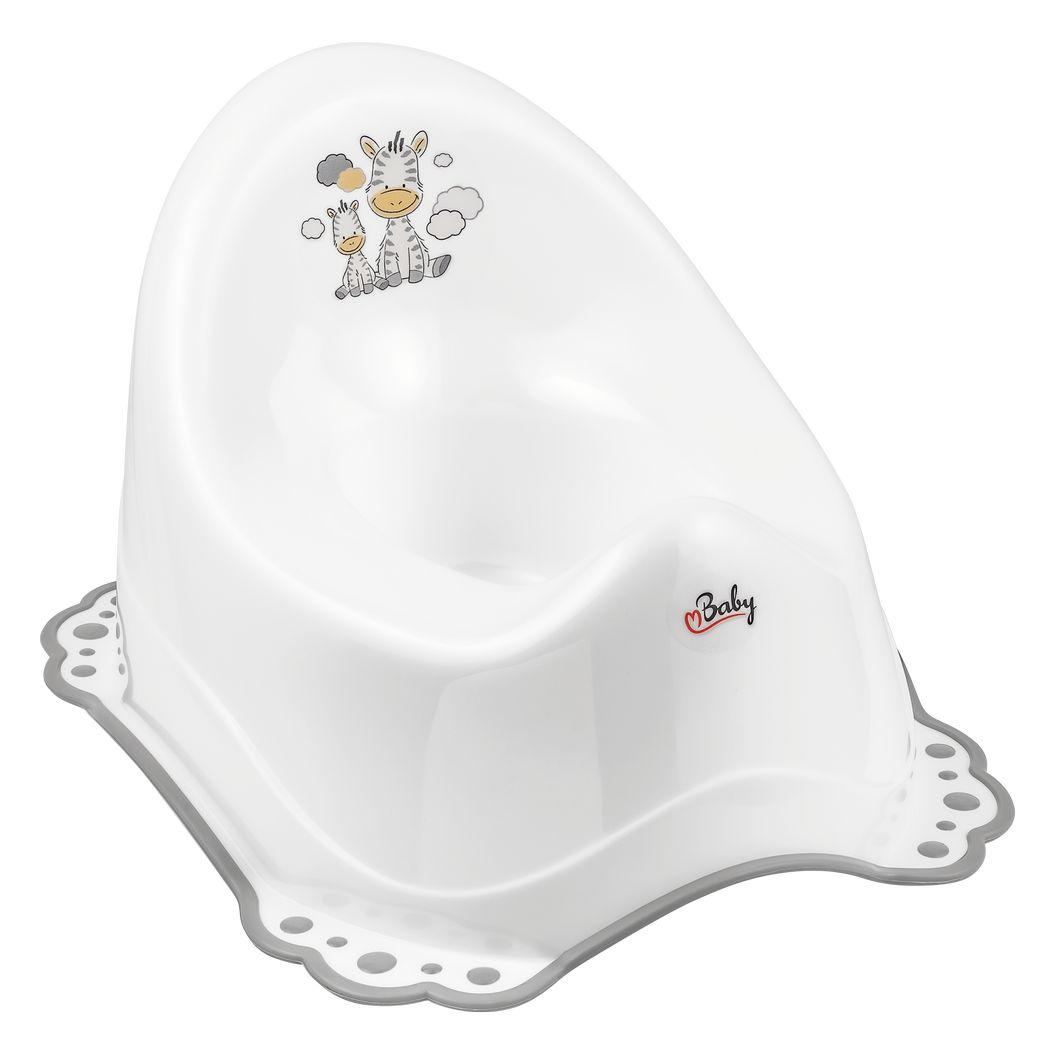 Горщик з антиковзаючим покриттям Maltex Zebra Chamber pot with anti slip rubber 6517_60 white (білий)