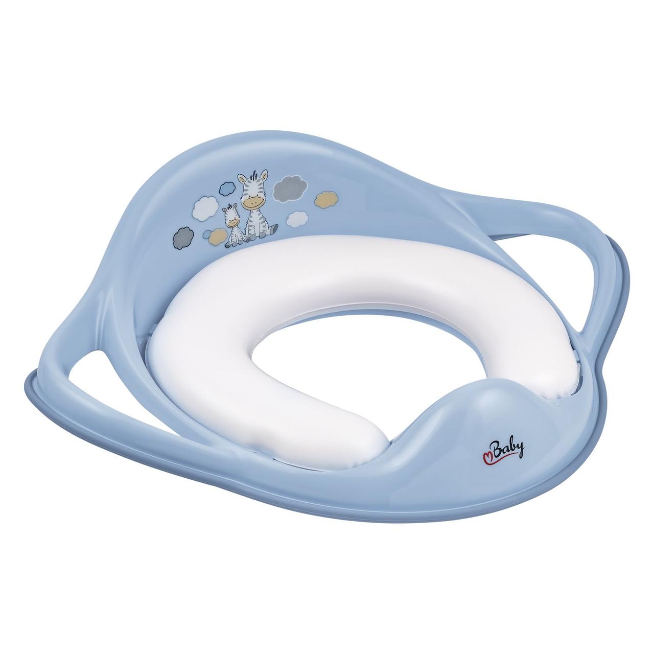 Накладка на унітаз м'яка Maltex Zebra Padded toilet trainer seat 6181_35 blue (блакитний)