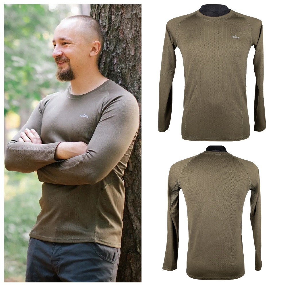 Чоловіча футболка з довгим рукавом Tribe Coolpass LS T-KI-0007, XL (Olive)