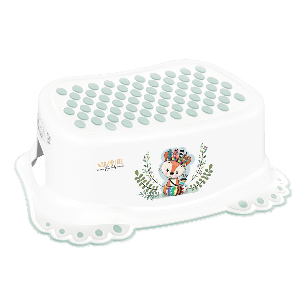 Підніжка Tega WILD & FREE Anti-slip Footstool LITTLE FOX DZ-006-103-LISEK-Z white / green (білий / зелений)