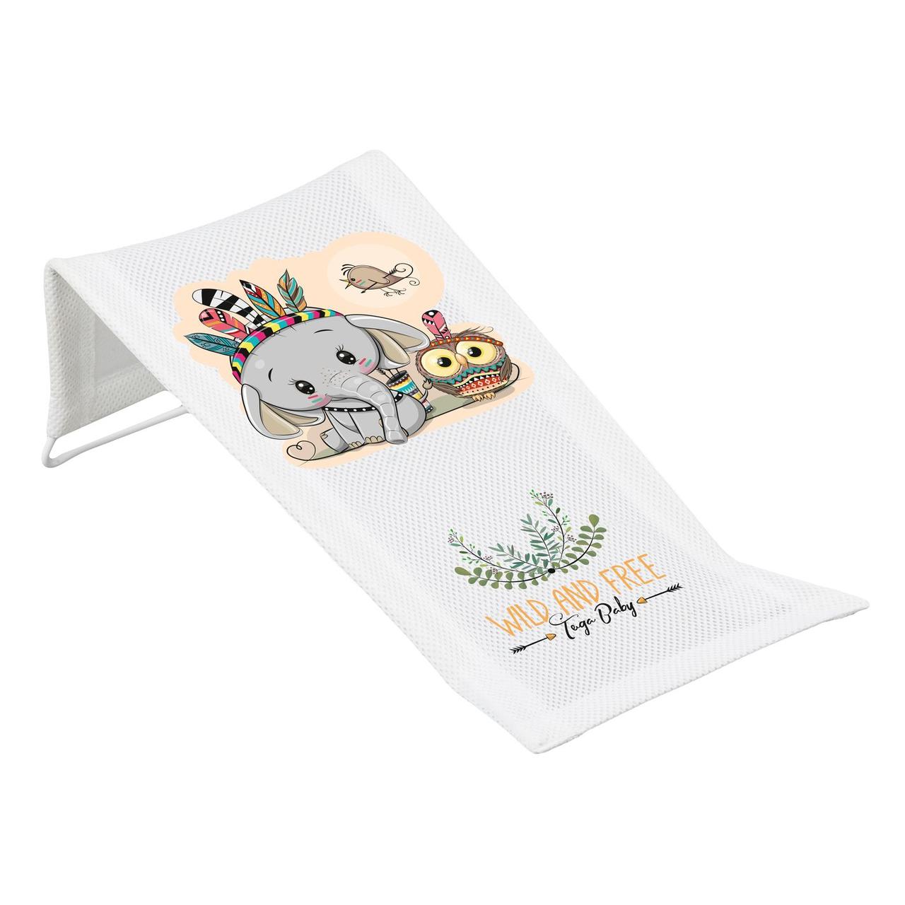 Гірка для купання 3D мембрана Tega WILD & FREE Deckchair with sublimation LITTLE ELEPHANT DZ-026-103-SŁONIK white (білий), фото 1