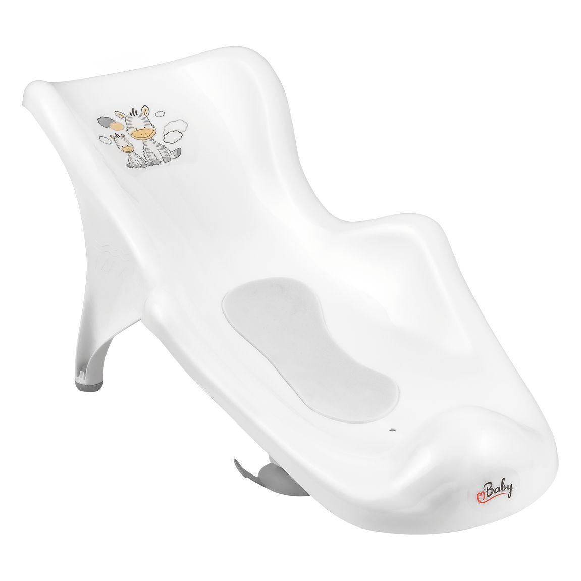 Гірка для купання з антиковзаючим килимком Maltex Zebra Bath cradle with anti-slip mat 6654_60 white (білий)