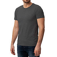 Базова чоловіча сіра футболка без принтів однотонна бавовна S-XXXL
