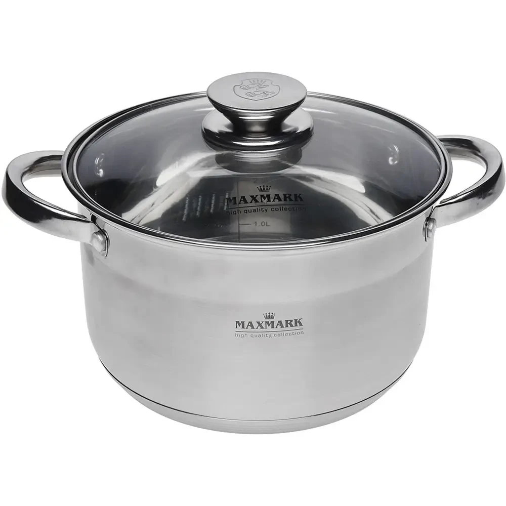 Каструля з нержавійки Maxmark 4 літри 22 см з кришкою  MK-3704, фото 1