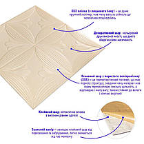 Панель 3D Beige 700*700*6mm (D) SW-00001960, фото 3