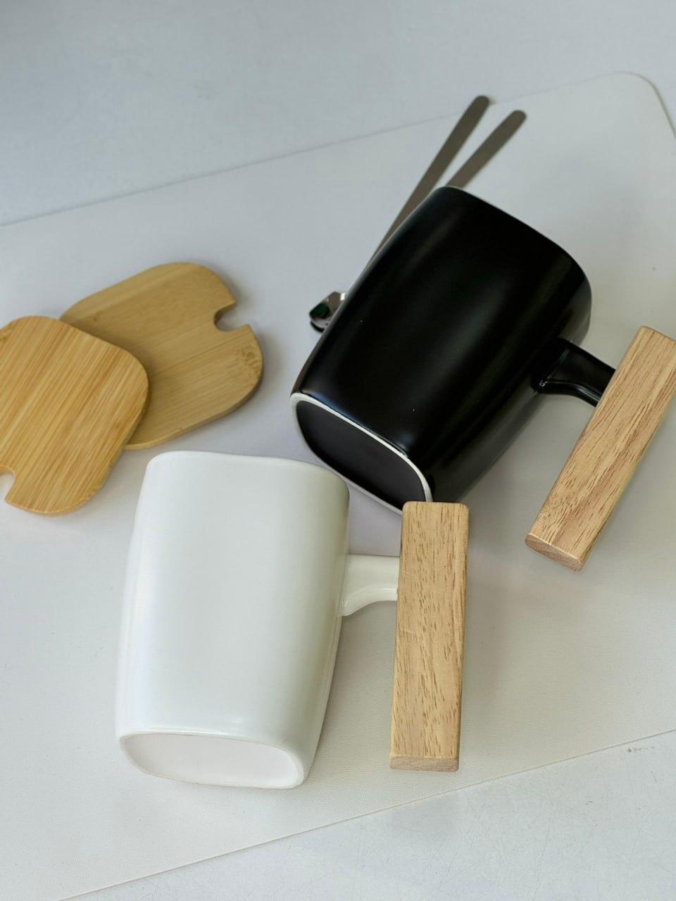 Кружка з кришкою і ложкою "Мон-шер" 400 мл