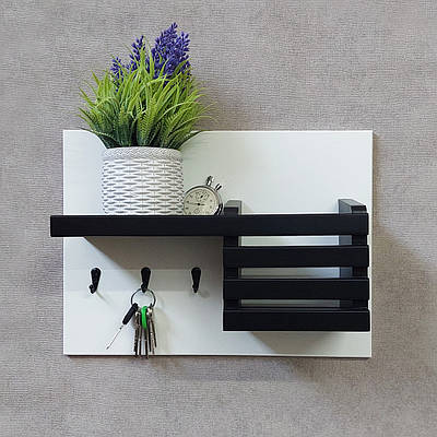 Ключниця з полицею чорного кольору