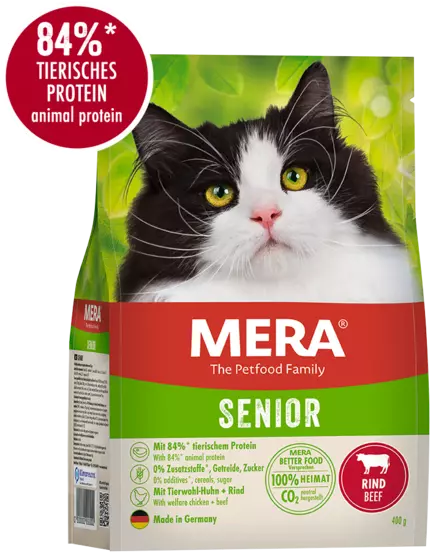 Сухий корм для літніх кішок з яловичиною MERA Cats Senior Beef (Rind), 400 г (*), фото 1