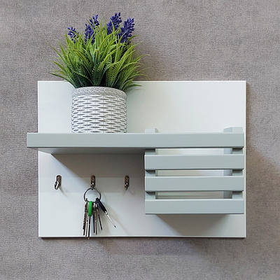 Ключниця з полицею сірого кольору