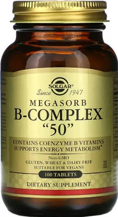 Solgar Комплекс вітамінів В-50 (B-Complex) 100 таблеток, фото 1
