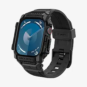 Чохол з ремінцем Spigen Rugged Armor Pro для Apple Watch 46 mm Series 11/10, Чорний (ACS08604)