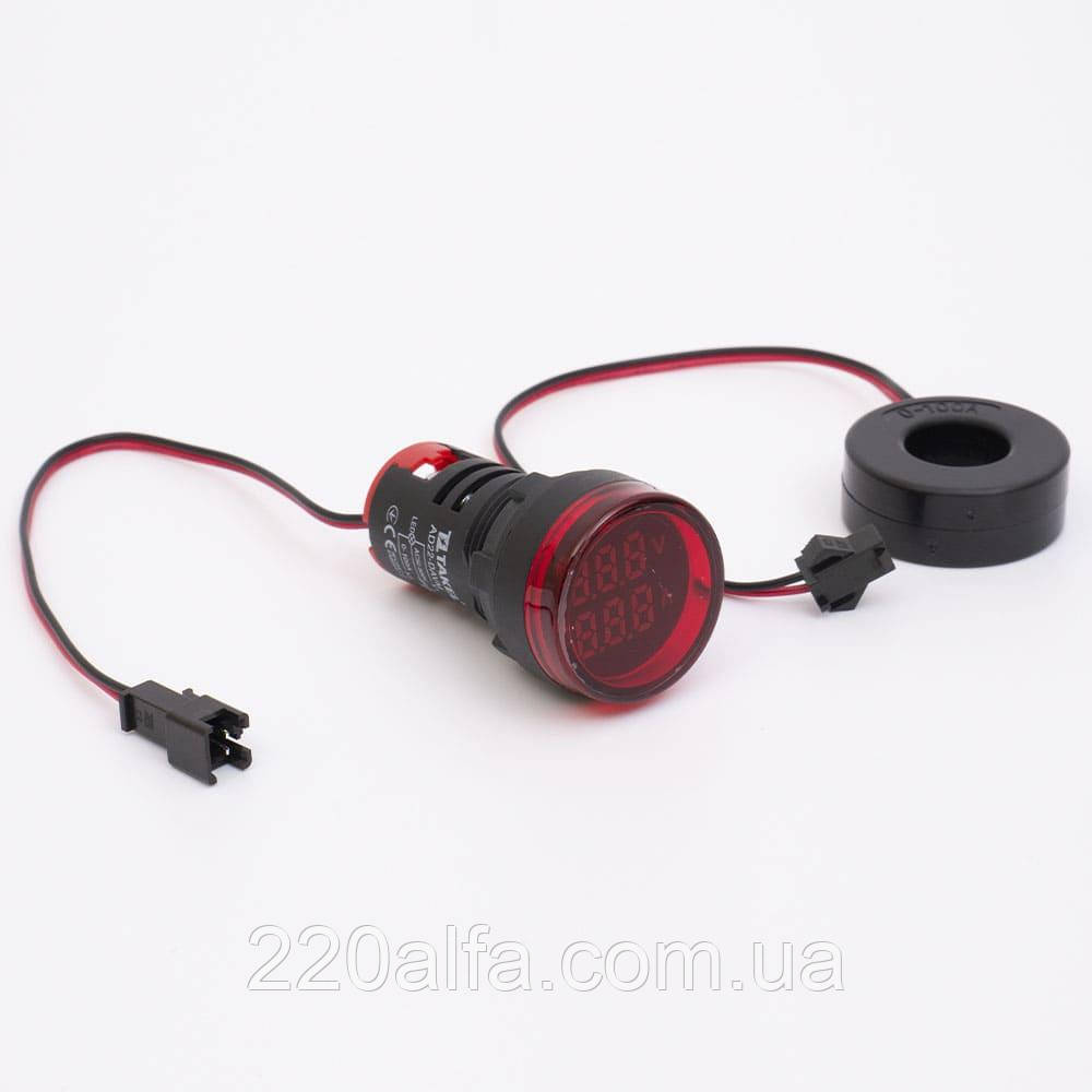 Світлодіодний вольтметр-амперметр AD22-DAVM, фото 1