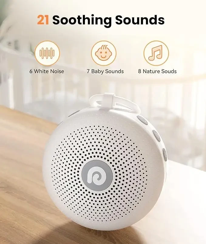 Dreamegg D11MAX White Bundle з D11MAX Pink портативна звукова машина з білим шумом для дорослих дітей, з потужною батареєю, фото 1