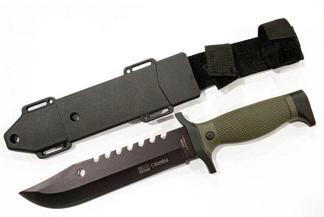 Тактичний мисливський ніж Columbia 2438B із Чохлом 30.5см Green (7_01091)
