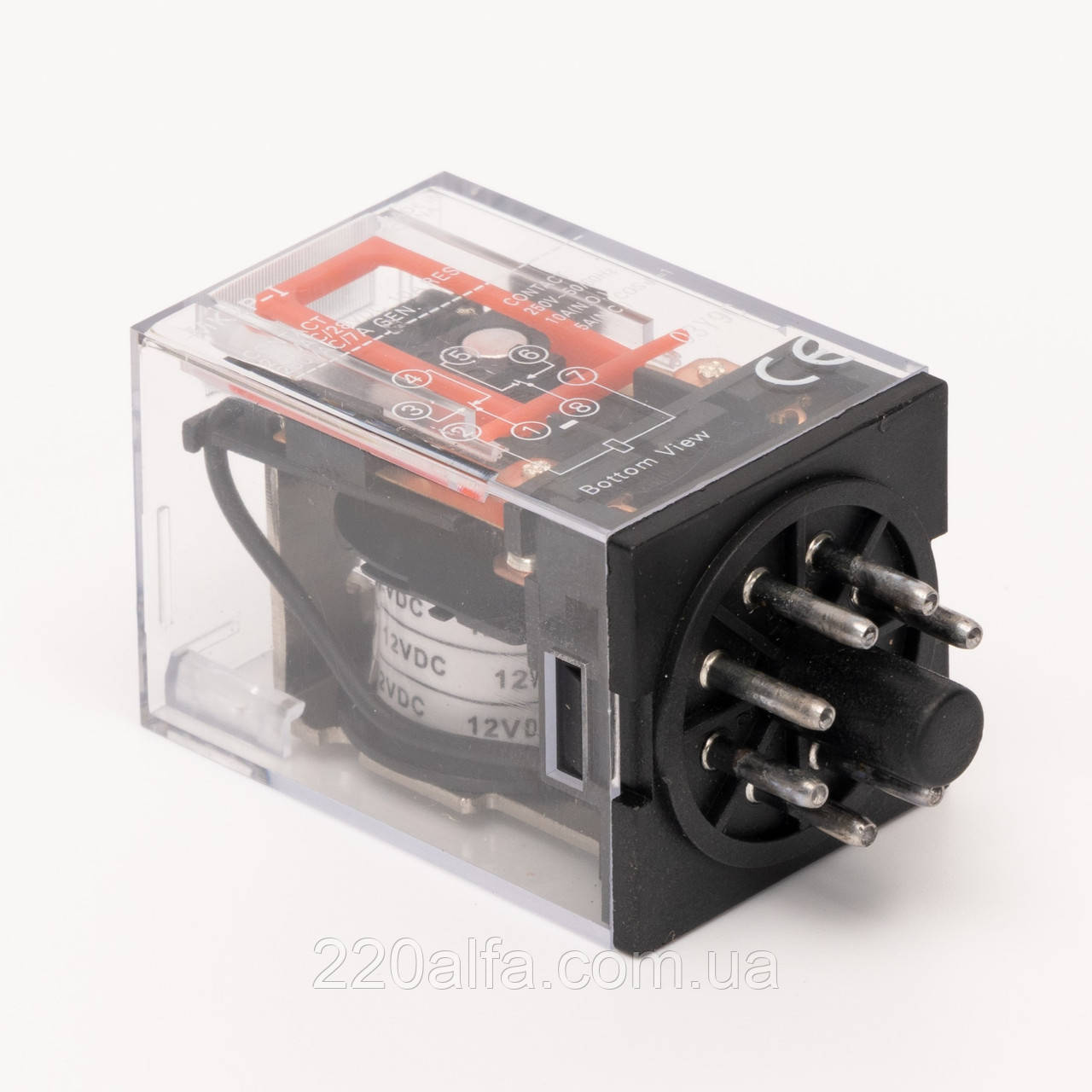 Реле проміжне MK2P DC 12В TAKEL, фото 1