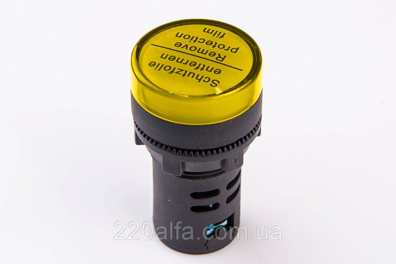 Світлодіодний індикатор AD22-22DS 24v АC/DC, жовтий TAKEL, фото 1