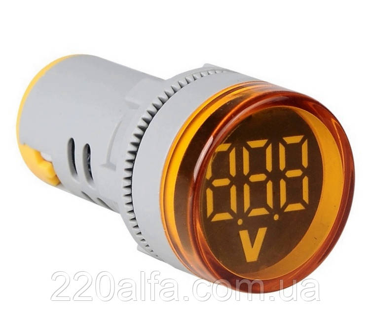 Світлодіодний вольтметр AD22-DVM АC 60-500В, жовтий TAKEL, фото 1