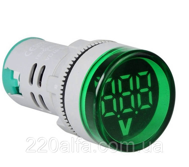 Світлодіодний вольтметр AD22-DVM АC 60-500В, зелений TAKEL, фото 1