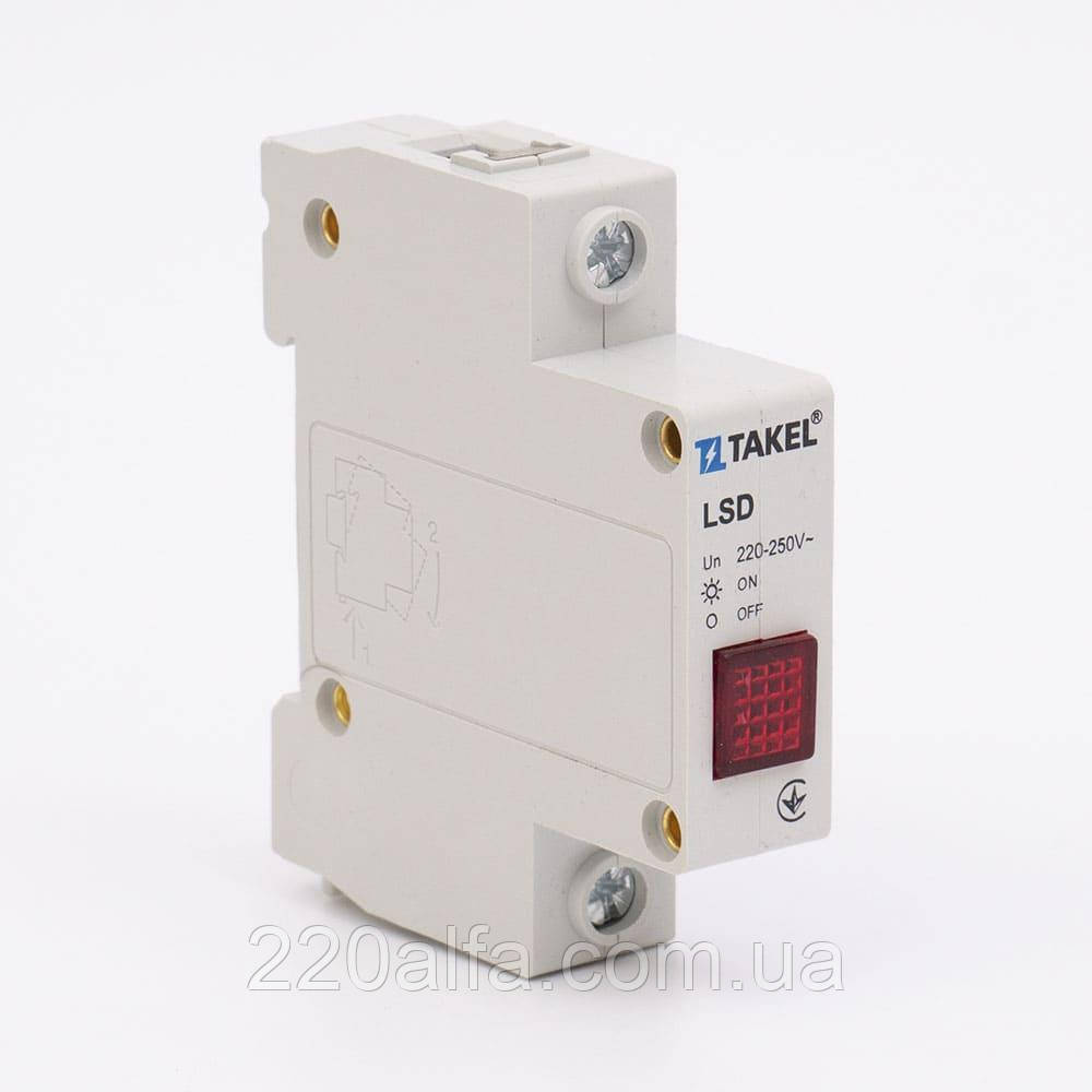 Лампа сигнальна світлодіодна Лампа LSD на DIN-рейку, червоний TAKEL, фото 1