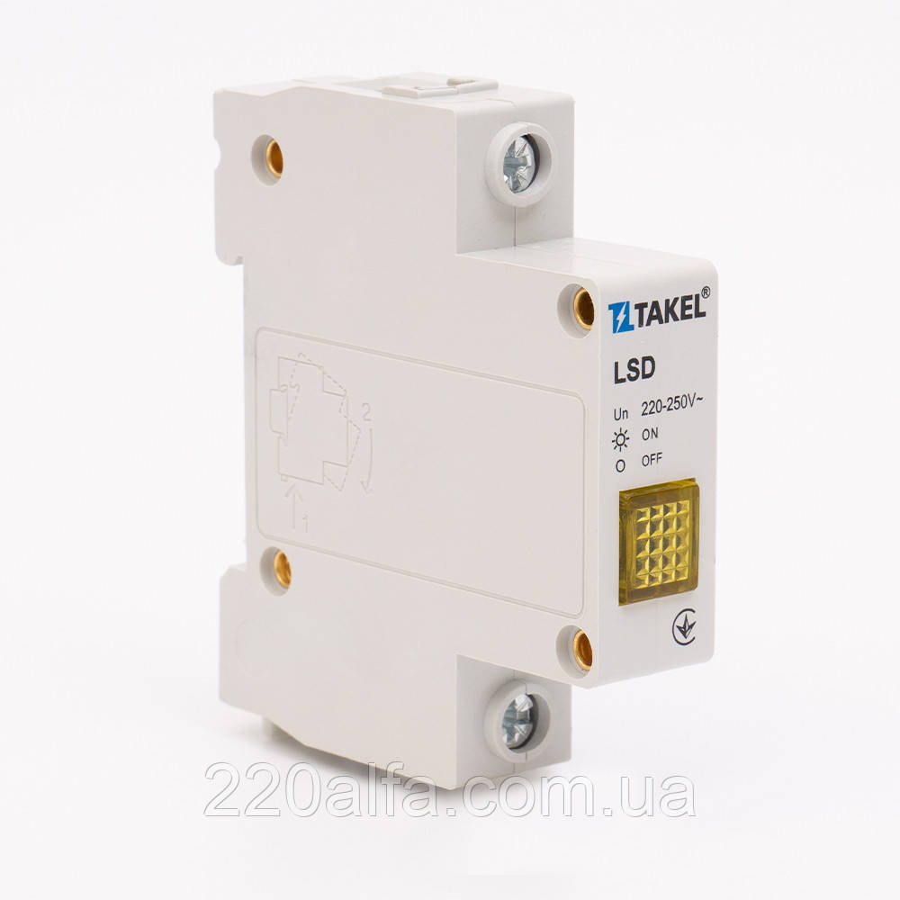 Лампа сигнальна світлодіодна Лампа LSD на DIN-рейку, жовтий TAKEL, фото 1